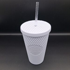 2024 Spring Starbucks White Studded Siren Logo Grande Tumbler 16oz